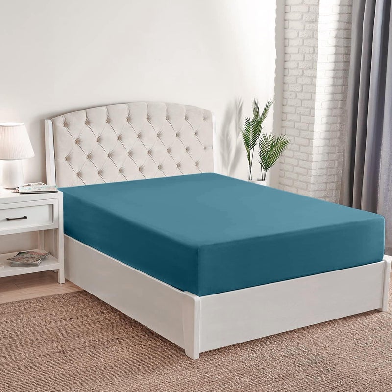 Mellanni King Fitted Sheet - Iconic Collection Bedding Sheets with up to 16 inch Deep Pocket - Soft & Cooling - Fade & Stain Resistant - 1 PC (King  Teal) - Image 3